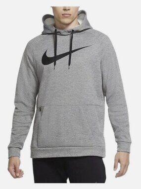 Nike THERMA Swoosh Men's Pullover Hoodie (Dark Grey/Heather) Size 2XL